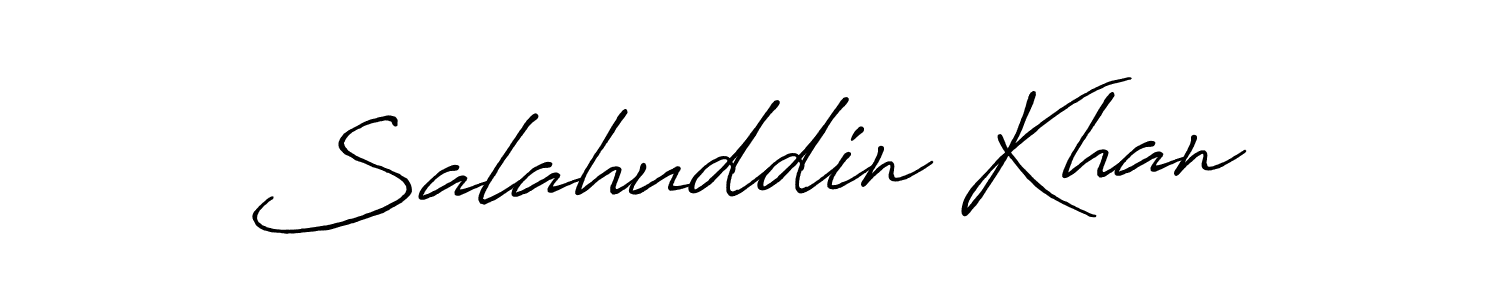 Make a beautiful signature design for name Salahuddin Khan. With this signature (Antro_Vectra_Bolder) style, you can create a handwritten signature for free. Salahuddin Khan signature style 7 images and pictures png