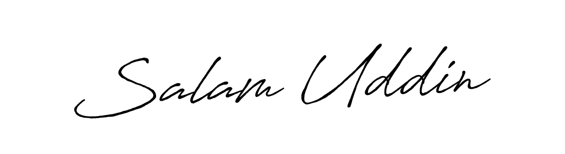 Use a signature maker to create a handwritten signature online. With this signature software, you can design (Antro_Vectra_Bolder) your own signature for name Salam Uddin. Salam Uddin signature style 7 images and pictures png