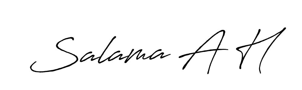 if you are searching for the best signature style for your name Salama A H. so please give up your signature search. here we have designed multiple signature styles  using Antro_Vectra_Bolder. Salama A H signature style 7 images and pictures png