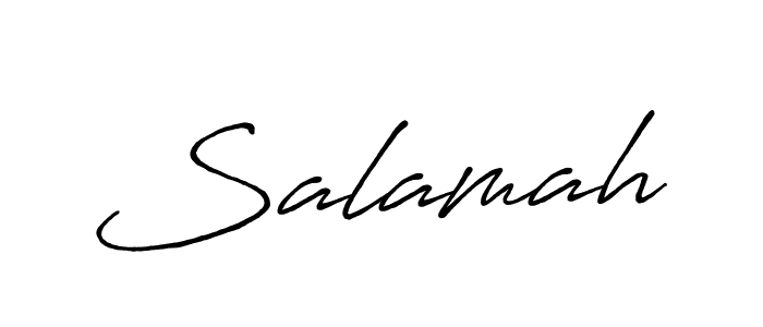 Use a signature maker to create a handwritten signature online. With this signature software, you can design (Antro_Vectra_Bolder) your own signature for name Salamah. Salamah signature style 7 images and pictures png