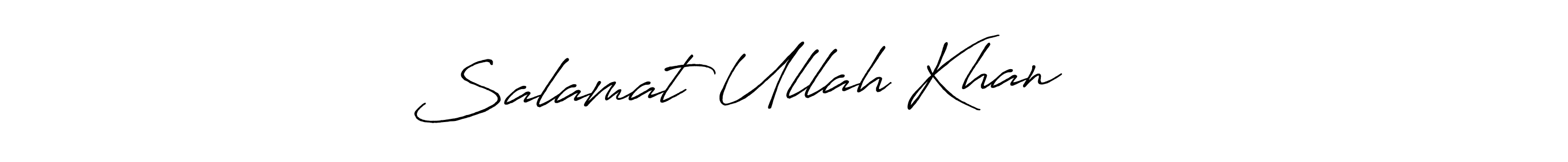 Create a beautiful signature design for name Salamat Ullah Khan سلامت. With this signature (Antro_Vectra_Bolder) fonts, you can make a handwritten signature for free. Salamat Ullah Khan سلامت signature style 7 images and pictures png