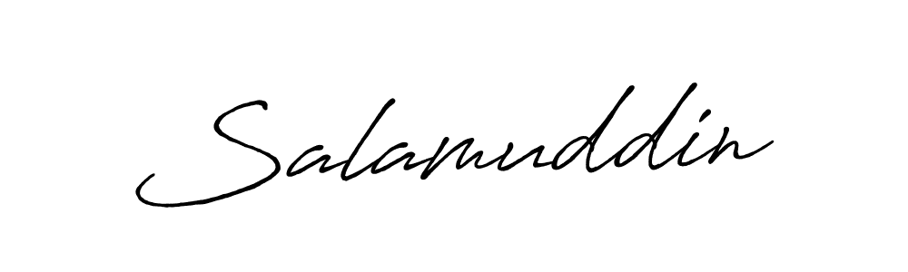 Use a signature maker to create a handwritten signature online. With this signature software, you can design (Antro_Vectra_Bolder) your own signature for name Salamuddin. Salamuddin signature style 7 images and pictures png