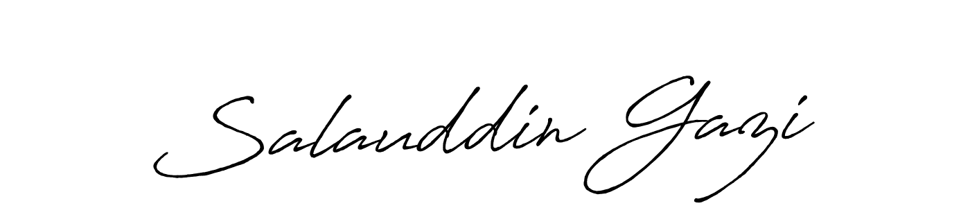 Make a beautiful signature design for name Salauddin Gazi. With this signature (Antro_Vectra_Bolder) style, you can create a handwritten signature for free. Salauddin Gazi signature style 7 images and pictures png