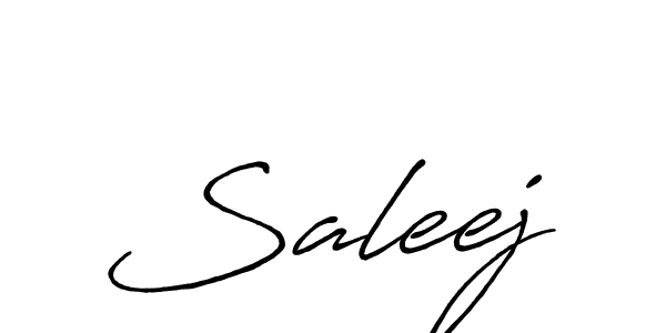 Use a signature maker to create a handwritten signature online. With this signature software, you can design (Antro_Vectra_Bolder) your own signature for name Saleej. Saleej signature style 7 images and pictures png