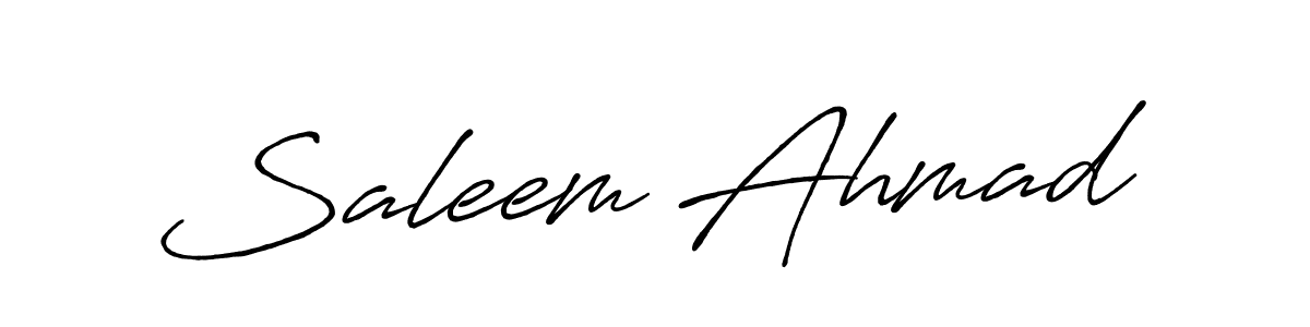 Saleem Ahmad stylish signature style. Best Handwritten Sign (Antro_Vectra_Bolder) for my name. Handwritten Signature Collection Ideas for my name Saleem Ahmad. Saleem Ahmad signature style 7 images and pictures png