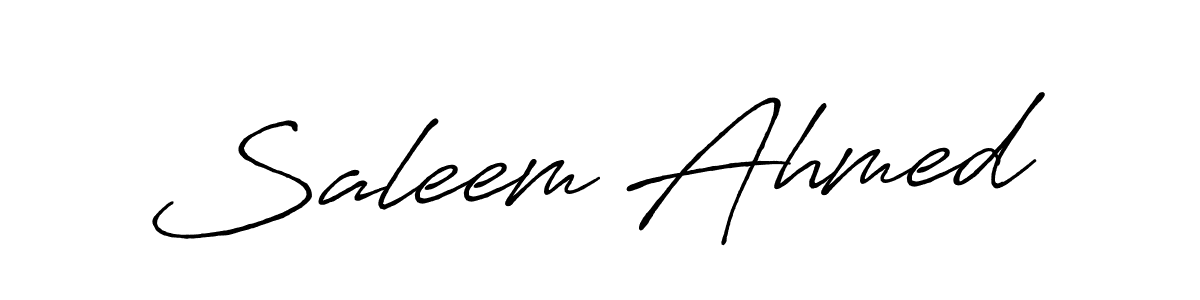 Use a signature maker to create a handwritten signature online. With this signature software, you can design (Antro_Vectra_Bolder) your own signature for name Saleem Ahmed. Saleem Ahmed signature style 7 images and pictures png