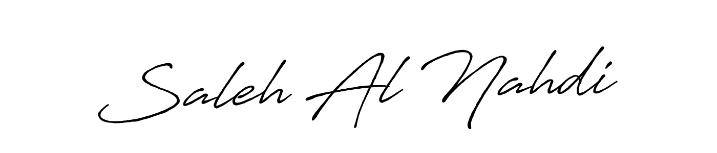 How to make Saleh Al Nahdi name signature. Use Antro_Vectra_Bolder style for creating short signs online. This is the latest handwritten sign. Saleh Al Nahdi signature style 7 images and pictures png
