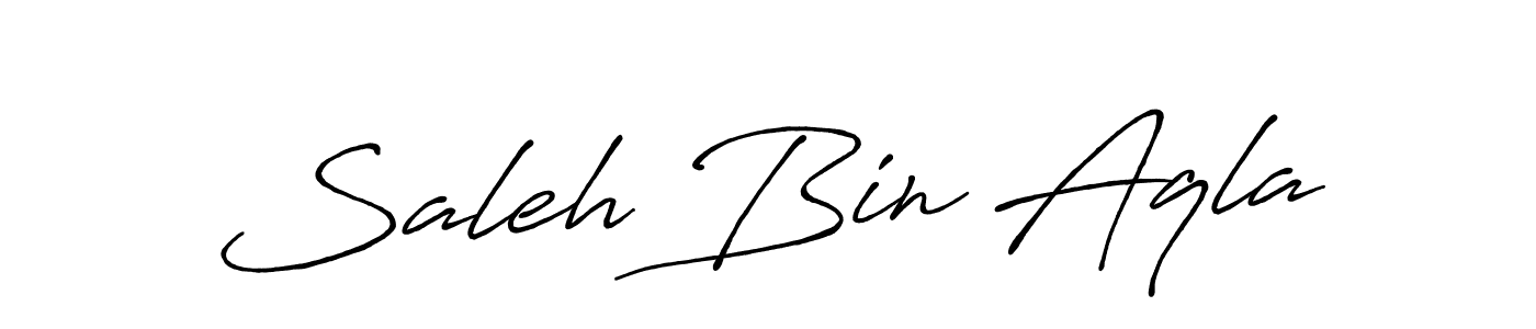 Create a beautiful signature design for name Saleh Bin Aqla. With this signature (Antro_Vectra_Bolder) fonts, you can make a handwritten signature for free. Saleh Bin Aqla signature style 7 images and pictures png