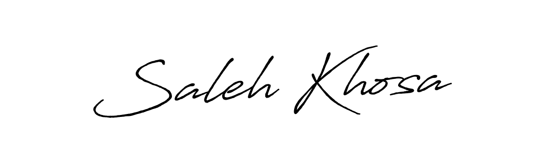 Make a beautiful signature design for name Saleh Khosa. With this signature (Antro_Vectra_Bolder) style, you can create a handwritten signature for free. Saleh Khosa signature style 7 images and pictures png