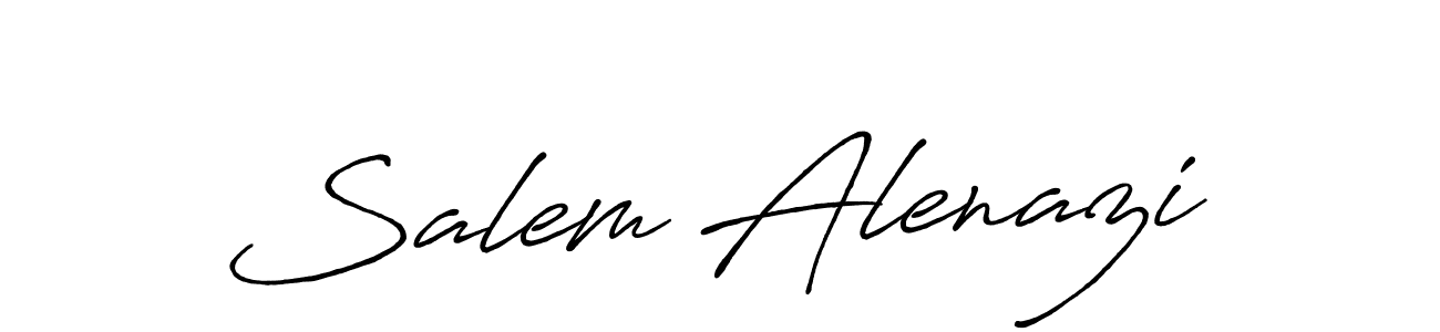 Create a beautiful signature design for name Salem Alenazi. With this signature (Antro_Vectra_Bolder) fonts, you can make a handwritten signature for free. Salem Alenazi signature style 7 images and pictures png