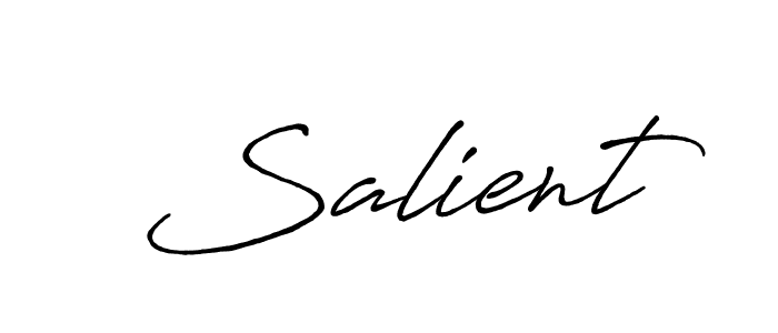 Use a signature maker to create a handwritten signature online. With this signature software, you can design (Antro_Vectra_Bolder) your own signature for name Salient. Salient signature style 7 images and pictures png