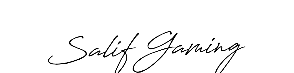 Create a beautiful signature design for name Salif Gaming. With this signature (Antro_Vectra_Bolder) fonts, you can make a handwritten signature for free. Salif Gaming signature style 7 images and pictures png