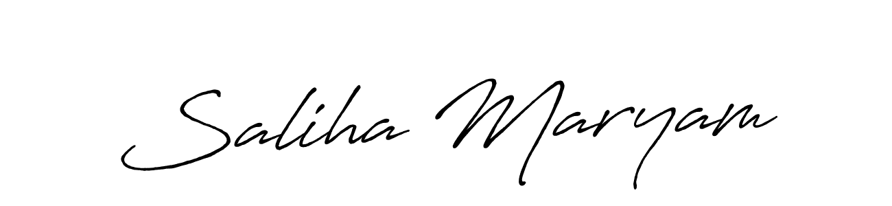 Design your own signature with our free online signature maker. With this signature software, you can create a handwritten (Antro_Vectra_Bolder) signature for name Saliha Maryam. Saliha Maryam signature style 7 images and pictures png