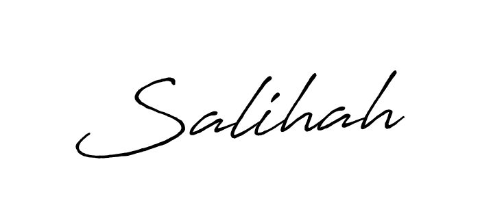How to make Salihah name signature. Use Antro_Vectra_Bolder style for creating short signs online. This is the latest handwritten sign. Salihah signature style 7 images and pictures png
