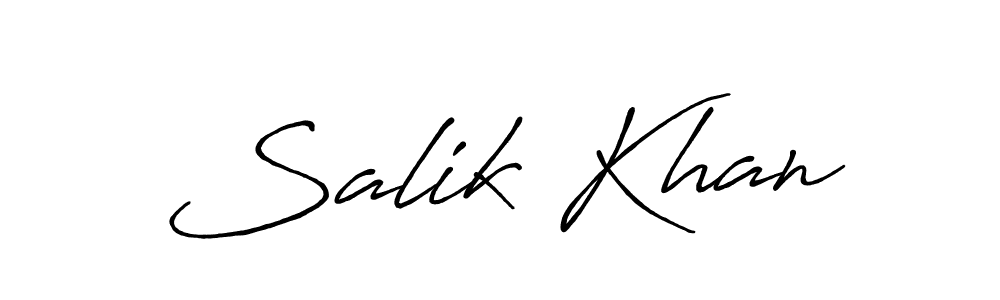 You should practise on your own different ways (Antro_Vectra_Bolder) to write your name (Salik Khan) in signature. don't let someone else do it for you. Salik Khan signature style 7 images and pictures png