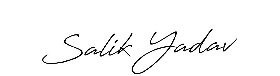 Make a beautiful signature design for name Salik Yadav. With this signature (Antro_Vectra_Bolder) style, you can create a handwritten signature for free. Salik Yadav signature style 7 images and pictures png