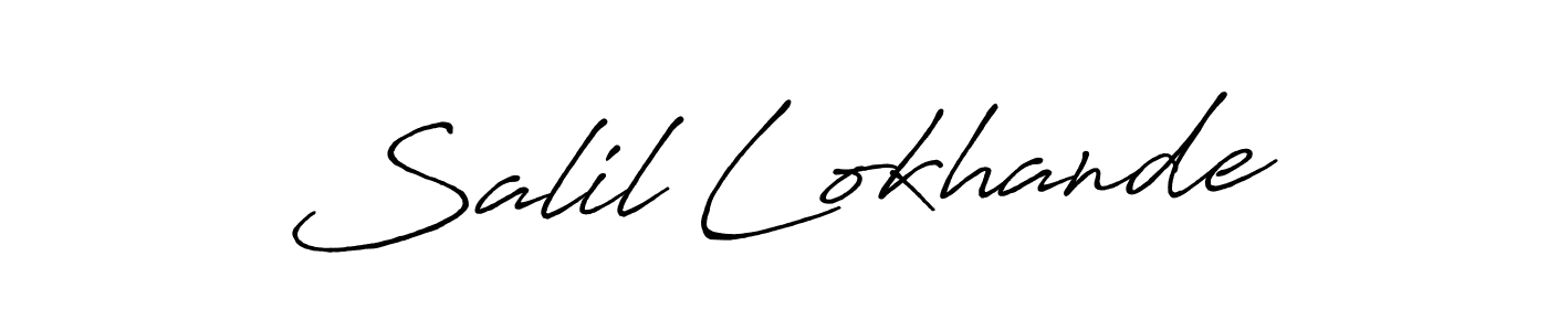 You should practise on your own different ways (Antro_Vectra_Bolder) to write your name (Salil Lokhande) in signature. don't let someone else do it for you. Salil Lokhande signature style 7 images and pictures png