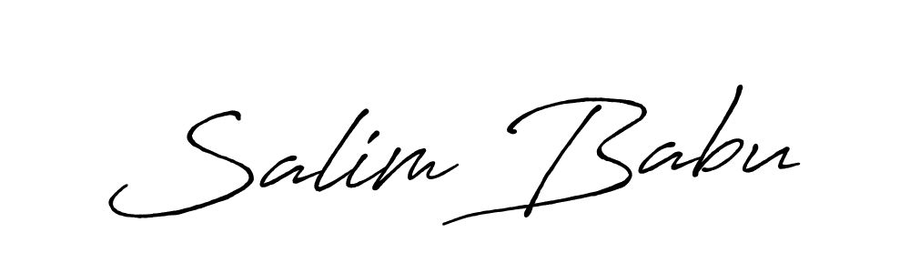 You should practise on your own different ways (Antro_Vectra_Bolder) to write your name (Salim Babu) in signature. don't let someone else do it for you. Salim Babu signature style 7 images and pictures png