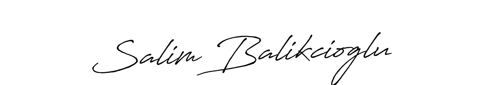 Make a beautiful signature design for name Salim Balikcioglu. With this signature (Antro_Vectra_Bolder) style, you can create a handwritten signature for free. Salim Balikcioglu signature style 7 images and pictures png