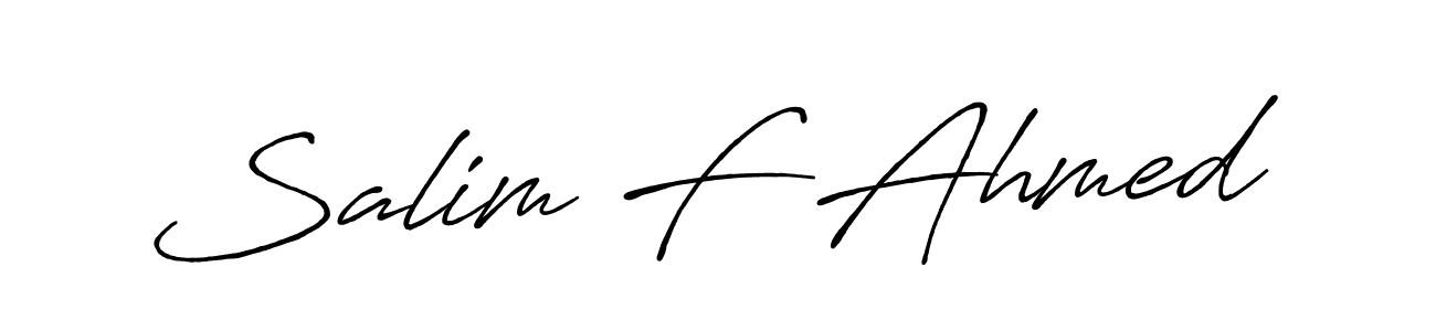 How to make Salim F Ahmed name signature. Use Antro_Vectra_Bolder style for creating short signs online. This is the latest handwritten sign. Salim F Ahmed signature style 7 images and pictures png