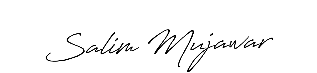 Make a beautiful signature design for name Salim Mujawar. With this signature (Antro_Vectra_Bolder) style, you can create a handwritten signature for free. Salim Mujawar signature style 7 images and pictures png