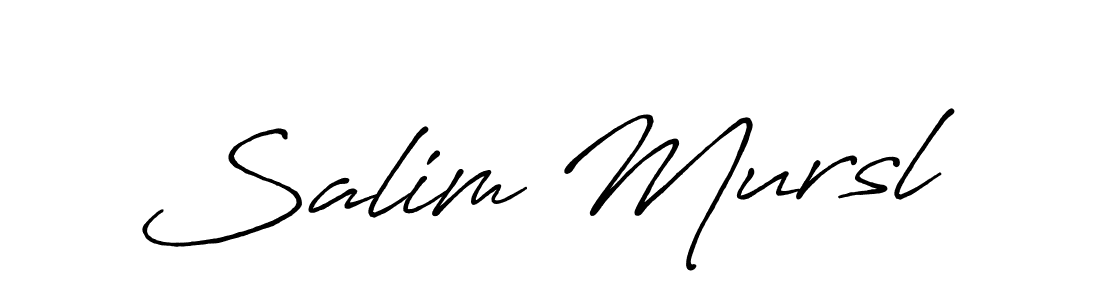 Create a beautiful signature design for name Salim Mursl. With this signature (Antro_Vectra_Bolder) fonts, you can make a handwritten signature for free. Salim Mursl signature style 7 images and pictures png