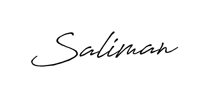 Create a beautiful signature design for name Saliman. With this signature (Antro_Vectra_Bolder) fonts, you can make a handwritten signature for free. Saliman signature style 7 images and pictures png