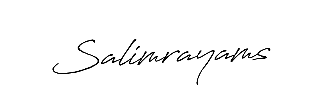 Create a beautiful signature design for name Salimrayams. With this signature (Antro_Vectra_Bolder) fonts, you can make a handwritten signature for free. Salimrayams signature style 7 images and pictures png