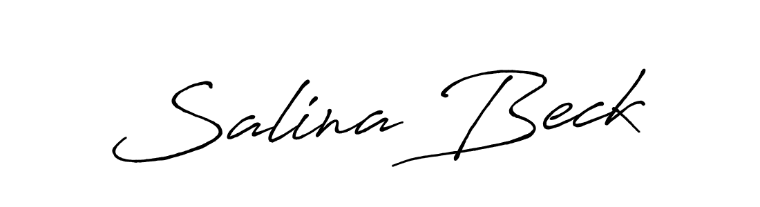 Make a beautiful signature design for name Salina Beck. With this signature (Antro_Vectra_Bolder) style, you can create a handwritten signature for free. Salina Beck signature style 7 images and pictures png