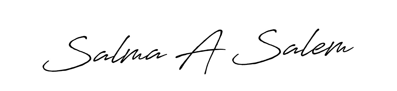 Make a beautiful signature design for name Salma A Salem. With this signature (Antro_Vectra_Bolder) style, you can create a handwritten signature for free. Salma A Salem signature style 7 images and pictures png