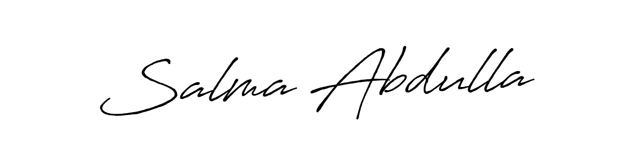 Design your own signature with our free online signature maker. With this signature software, you can create a handwritten (Antro_Vectra_Bolder) signature for name Salma Abdulla. Salma Abdulla signature style 7 images and pictures png
