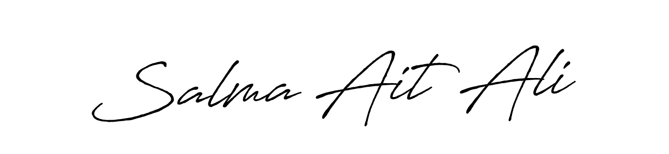 This is the best signature style for the Salma Ait Ali name. Also you like these signature font (Antro_Vectra_Bolder). Mix name signature. Salma Ait Ali signature style 7 images and pictures png