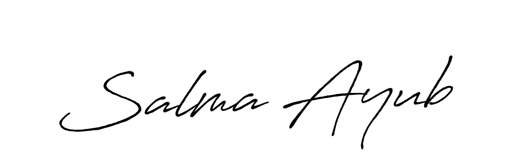 Make a beautiful signature design for name Salma Ayub. With this signature (Antro_Vectra_Bolder) style, you can create a handwritten signature for free. Salma Ayub signature style 7 images and pictures png