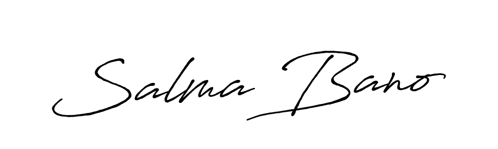How to make Salma Bano name signature. Use Antro_Vectra_Bolder style for creating short signs online. This is the latest handwritten sign. Salma Bano signature style 7 images and pictures png