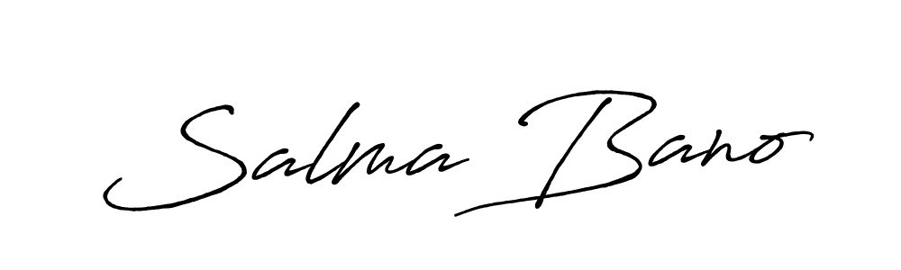 How to make Salma Bano name signature. Use Antro_Vectra_Bolder style for creating short signs online. This is the latest handwritten sign. Salma Bano signature style 7 images and pictures png