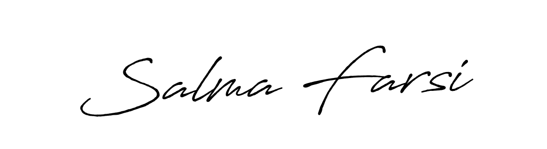 How to make Salma Farsi name signature. Use Antro_Vectra_Bolder style for creating short signs online. This is the latest handwritten sign. Salma Farsi signature style 7 images and pictures png