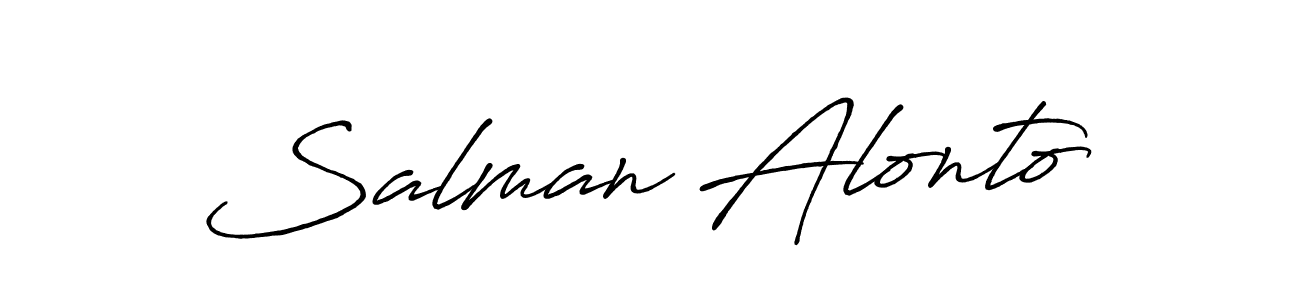 This is the best signature style for the Salman Alonto name. Also you like these signature font (Antro_Vectra_Bolder). Mix name signature. Salman Alonto signature style 7 images and pictures png