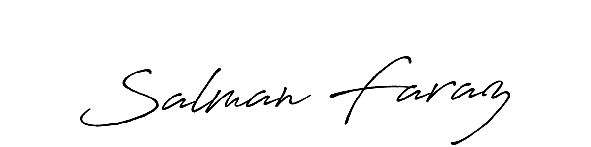 How to make Salman Faraz name signature. Use Antro_Vectra_Bolder style for creating short signs online. This is the latest handwritten sign. Salman Faraz signature style 7 images and pictures png