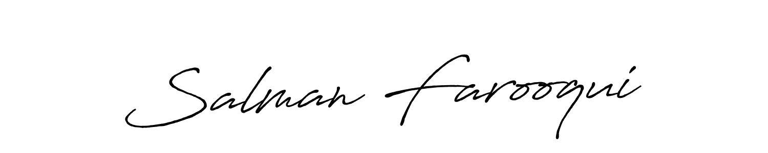 Use a signature maker to create a handwritten signature online. With this signature software, you can design (Antro_Vectra_Bolder) your own signature for name Salman Farooqui. Salman Farooqui signature style 7 images and pictures png