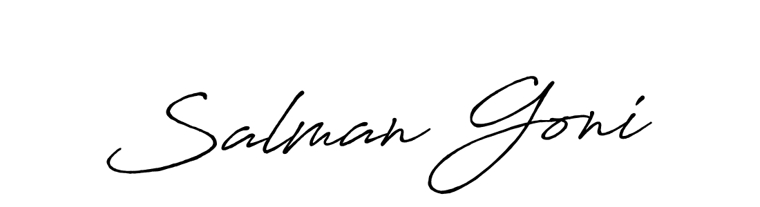 Make a beautiful signature design for name Salman Goni. With this signature (Antro_Vectra_Bolder) style, you can create a handwritten signature for free. Salman Goni signature style 7 images and pictures png