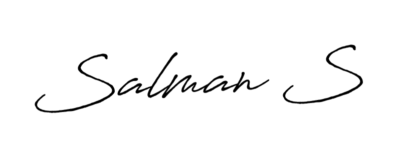 Create a beautiful signature design for name Salman S. With this signature (Antro_Vectra_Bolder) fonts, you can make a handwritten signature for free. Salman S signature style 7 images and pictures png