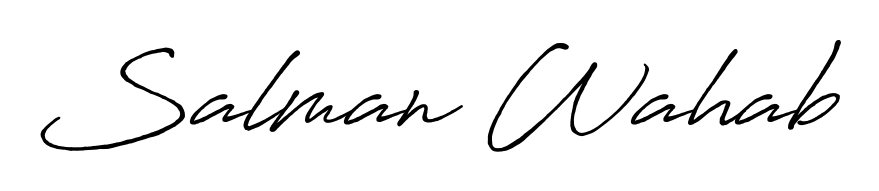 A dynamic signature style for Salman Wahab using Antro_Vectra_Bolder script. Designed to look authentic, handwritten, and professional. Salman Wahab signature style 7 images and pictures png