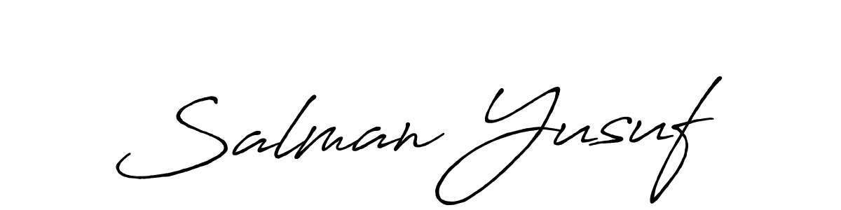 Create a beautiful signature design for name Salman Yusuf. With this signature (Antro_Vectra_Bolder) fonts, you can make a handwritten signature for free. Salman Yusuf signature style 7 images and pictures png