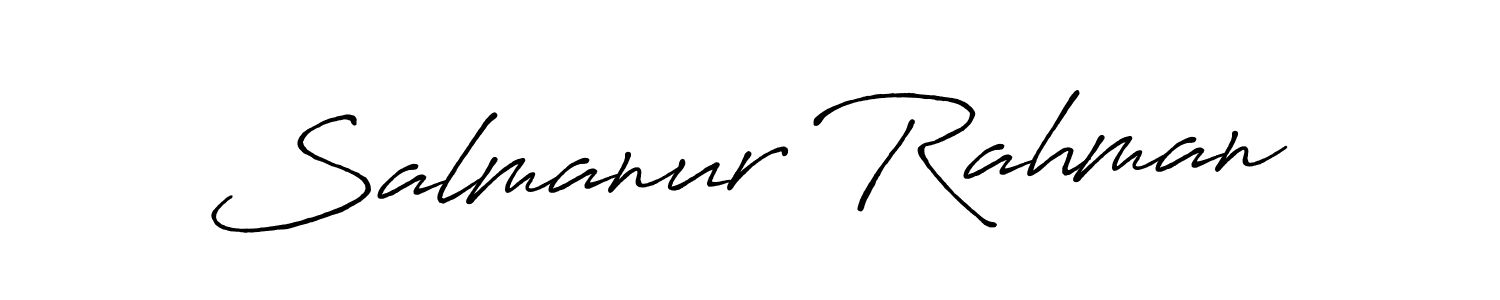 Make a beautiful signature design for name Salmanur Rahman. With this signature (Antro_Vectra_Bolder) style, you can create a handwritten signature for free. Salmanur Rahman signature style 7 images and pictures png