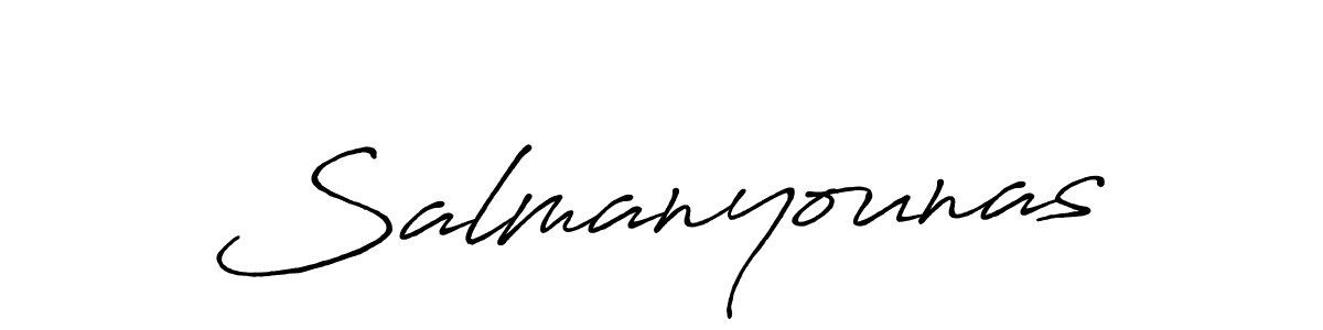 Use a signature maker to create a handwritten signature online. With this signature software, you can design (Antro_Vectra_Bolder) your own signature for name Salmanyounas. Salmanyounas signature style 7 images and pictures png