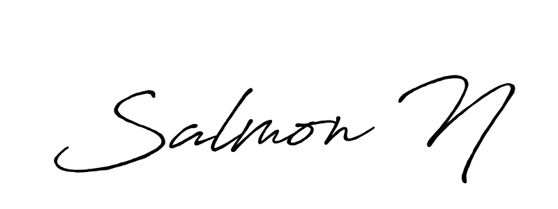 You should practise on your own different ways (Antro_Vectra_Bolder) to write your name (Salmon N) in signature. don't let someone else do it for you. Salmon N signature style 7 images and pictures png
