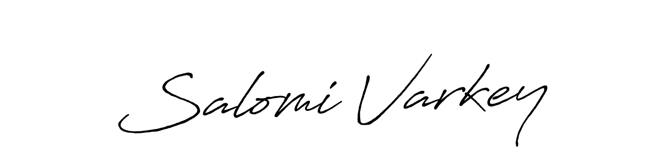 Make a beautiful signature design for name Salomi Varkey. With this signature (Antro_Vectra_Bolder) style, you can create a handwritten signature for free. Salomi Varkey signature style 7 images and pictures png