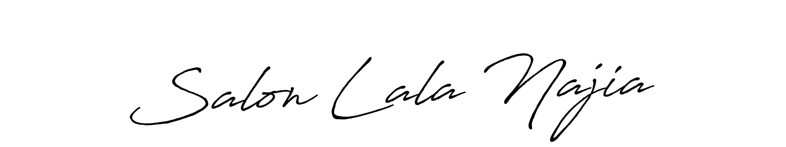 This is the best signature style for the Salon Lala Najia name. Also you like these signature font (Antro_Vectra_Bolder). Mix name signature. Salon Lala Najia signature style 7 images and pictures png