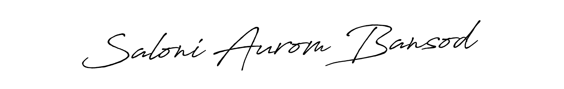 Make a short Saloni Aurom Bansod signature style. Manage your documents anywhere anytime using Antro_Vectra_Bolder. Create and add eSignatures, submit forms, share and send files easily. Saloni Aurom Bansod signature style 7 images and pictures png