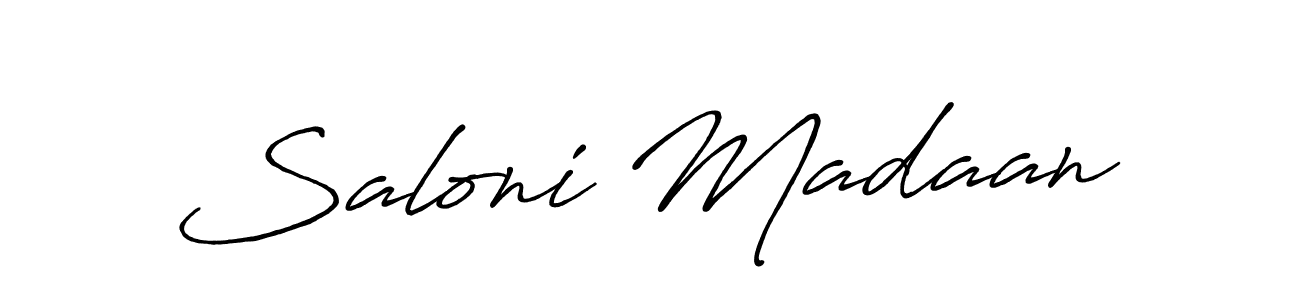 Create a beautiful signature design for name Saloni Madaan. With this signature (Antro_Vectra_Bolder) fonts, you can make a handwritten signature for free. Saloni Madaan signature style 7 images and pictures png